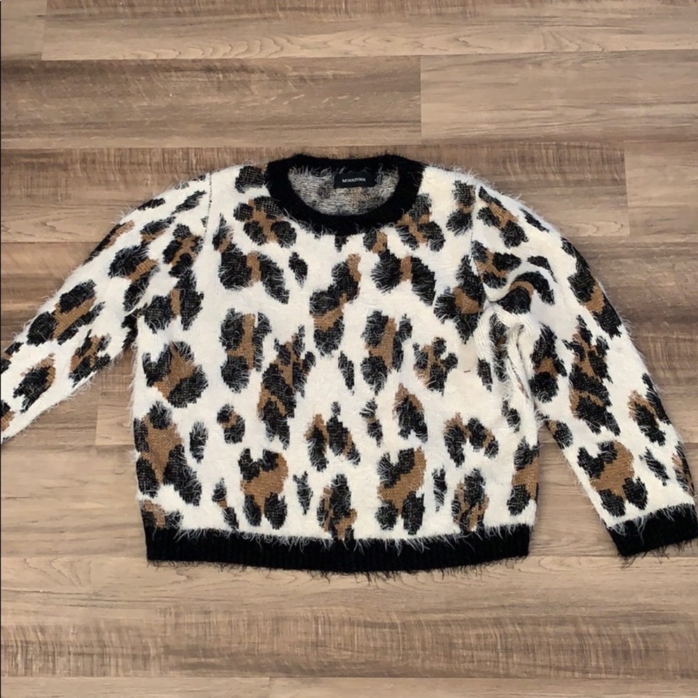 MinkPink Leopard Print Sweater